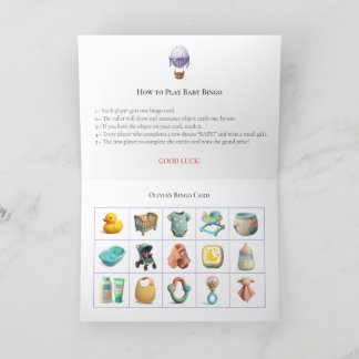 Baby Shower Bingo Game Board18. Fun Party Helgkort