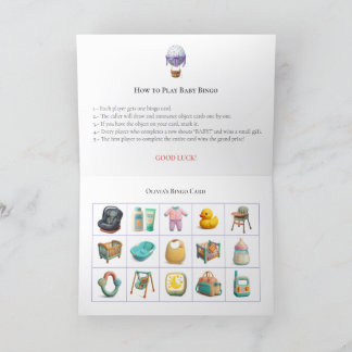Baby Shower Bingo Game Board19. Fun Party Helgkort
