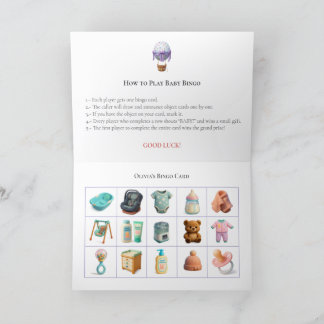 Baby Shower Bingo Game Board1. Fun Party Helgkort