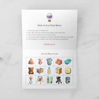 Baby Shower Bingo Game Board3. Fun Party Helgkort