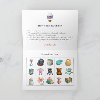 Baby Shower Bingo Game Board5. Fun Party Helgkort