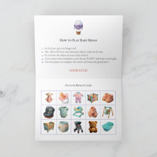 Baby Shower Bingo Game Board9. Fun Party Helgkort