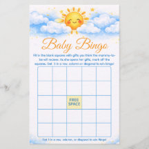 Baby Shower Bingo Game Card