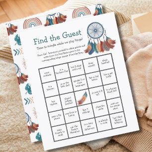 Baby Shower Bingo Game Dreamcatcher Hitta gästen