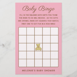 Baby Shower Bingo Game Flygblad