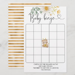 Baby Shower Bingo Game för honungsbjörnbabord