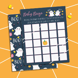 Baby Shower Bingo Game -Halloween -Mörk blått