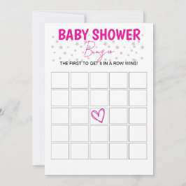 Baby Shower Bingo Game - Rosa Inbjudningar