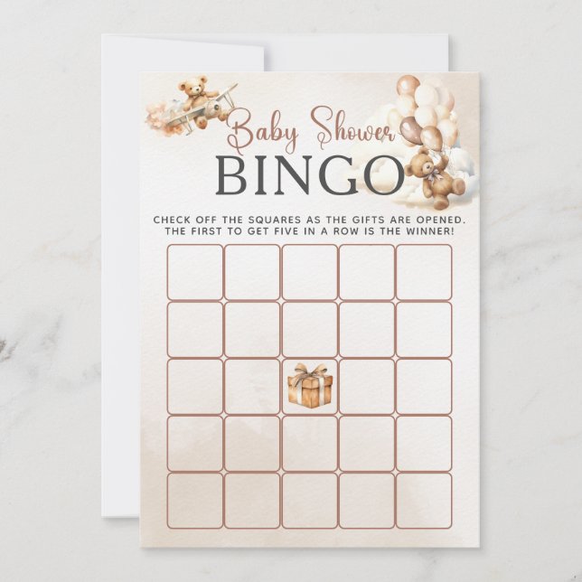 Baby Shower BINGO Game Vi kan bota vänta Roligt Be Inbjudningar (Framsida)