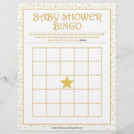 Baby Shower Bingo [Golden Sparkles] Brevhuvud