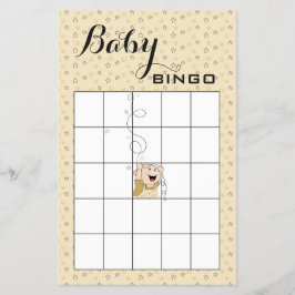 Baby Shower BINGO Guld Black Stars Baby Flygblad