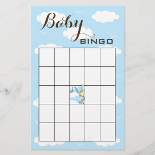 Baby Shower BINGO Gult/Blue/Castle Flygblad