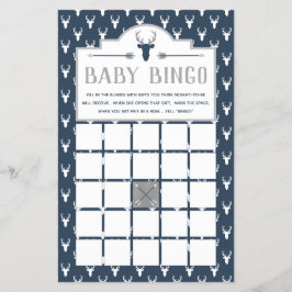 Baby Shower Bingo, Hjort Baby Shower Flygblad
