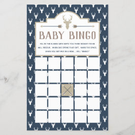Baby Shower Bingo, Hjort Baby Shower Flygblad