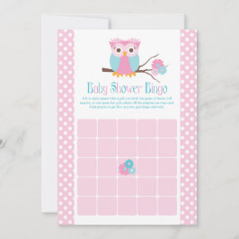 Baby Shower Bingo-kort för flicka Uggla