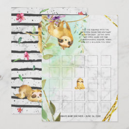 Baby Shower Bingo-kort | Tropisk Sengångare Inbjudningar