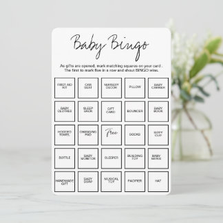Baby Shower Bingo Kort, Unika Förifylda Baby Bin Inbjudningar