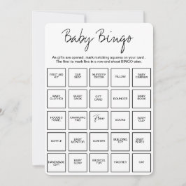 Baby Shower Bingo Kort, Unika Förifylda Baby Bin Inbjudningar