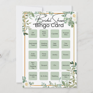 Baby Shower Bingo Kort, Unika Förifyllda Baby Bin Inbjudningar