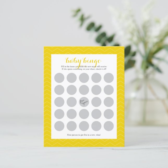 Baby Shower BINGO Lakan (Stående Fram)