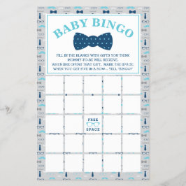 Baby Shower Bingo, Little Man, Bow Tie Flygblad