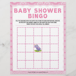 Baby Shower Bingo [Luxury Snöre [Rosa]] Brevhuvud