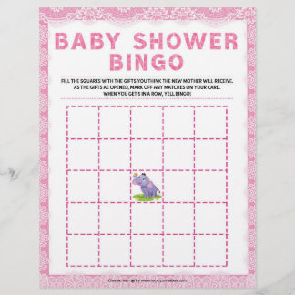 Baby Shower Bingo [Luxury Snöre [Rosa]] Brevhuvud