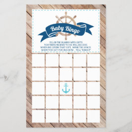 Baby Shower Bingo, Nautical Flygblad