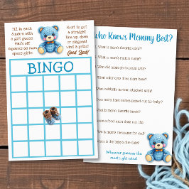 Baby Shower BINGO och Vem Känner Mamma Bäst Flygblad