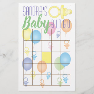 Baby Shower BINGO Paci Bunny Flygblad