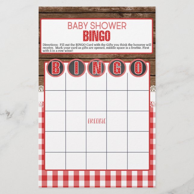 Baby Shower BINGO - Red Baby Q (Framsida)