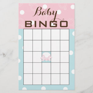 Baby Shower BINGO "ROSA BLUE BABY" Flygblad