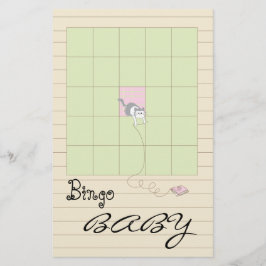 Baby Shower BINGO Rosa/Bygg A Bibliotek" Flygblad