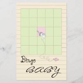 Baby Shower BINGO Rosa/Bygg A Bibliotek" Flygblad