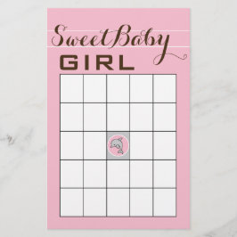 Baby Shower BINGO "Rosa delfin" Flygblad