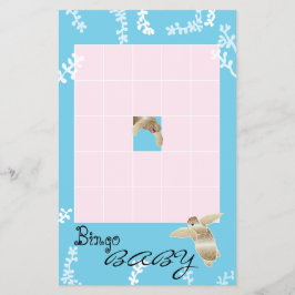 Baby Shower BINGO "Rosa/turkos Turtle" Flygblad