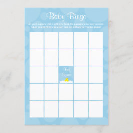 Baby Shower Bingo - Rubber Ducky Theme - Blue Inbjudningar