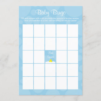 Baby Shower Bingo - Rubber Ducky Theme - Blue Inbjudningar