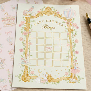 Baby Shower Bingo Sagovärldets prinsessa Sälggrön Flygblad