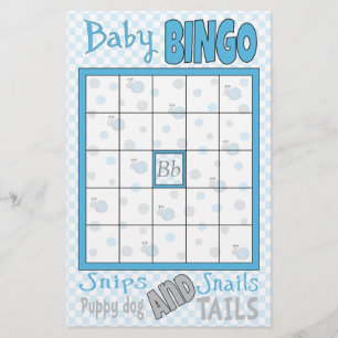 Baby Shower BINGO "Snips and Snigel" Flygblad