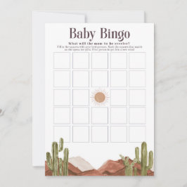 Baby Shower Bingo Sol Desert Inbjudningar
