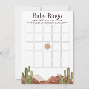 Baby Shower Bingo Sol Desert Inbjudningar