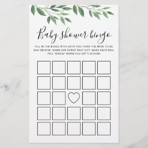 Baby Shower Bingo Spel Baby Shower fest