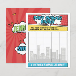 Baby Shower Bingo Spel för Pojke Serietidning Supe
