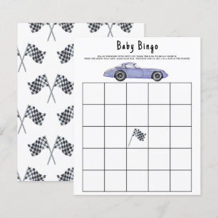 Baby shower bingo spel för racingtema