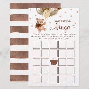 Baby Shower Bingo Spel Gåvor Bingo Teddybjörn