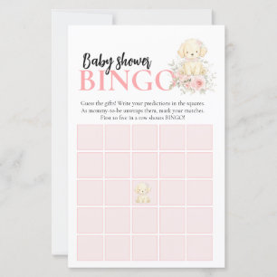  Baby Shower Bingo-spel   Golden Retriever Girl 