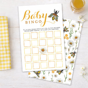 Baby Shower Bingo-spel Humlor Bikupa tema