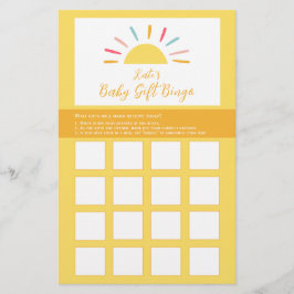 Baby Shower Bingo-spel lakan, Sunshine Miracle Flygblad