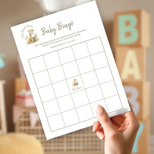 Baby Shower Bingo Spel Nytt kapitel Börjar Giraffe Inbjudningar
